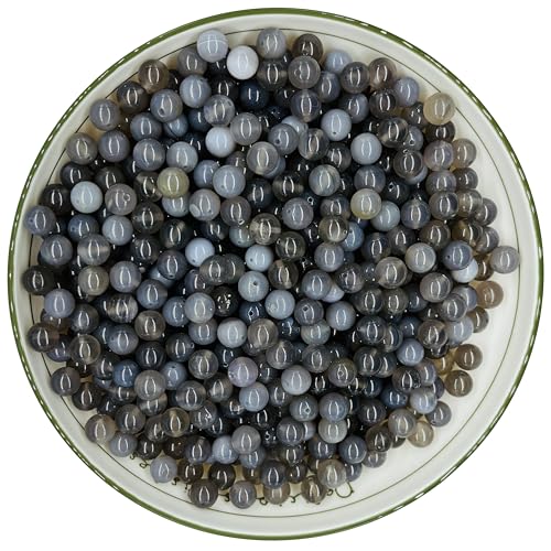 WHNKFB 6 mm, 100 Stück natürliche, ungefärbte, graue Achat-Perlen, gebänderte lose Edelsteine für Schmuckherstellung, DIY, Handwerk, spirituelle Erdung, Kristall-Perlen mit elastischer Schnur (grauer WHNKFB 6 mm, 100 Stück natürliche, ungefärbte, graue Achat-Perlen, gebänderte lose Edelsteine für Schmuckherstellung, DIY, Handwerk, spirituelle Erdung, Kristall-Perlen mit elastischer Schnur (grauer von WHNKFB