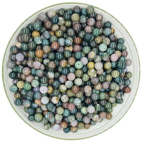 WHNKFB 6 mm, 100 Stück natürliche, ungefärbte indische Achat-Perlen, erdig-braune, lose Edelsteine für Schmuckherstellung, DIY, Handwerk, spirituelle Erdung, Kristall-Perlen mit elastischer Kordel WHNKFB 6 mm, 100 Stück natürliche, ungefärbte indische Achat-Perlen, erdig-braune, lose Edelsteine für Schmuckherstellung, DIY, Handwerk, spirituelle Erdung, Kristall-Perlen mit elastischer Kordel von WHNKFB