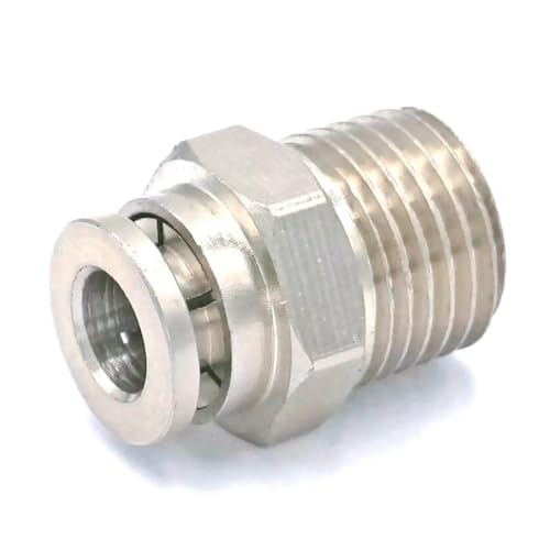 WHRLQXM 1/4" Male to Fit Tube O/D 6mm Pneumatic Nickel Brass Push In Connector Union Quick Release Air Fitting Plumbing WHRLQXM 1/4" Male to Fit Tube O/D 6mm Pneumatic Nickel Brass Push In Connector Union Quick Release Air Fitting Plumbing von WHRLQXM