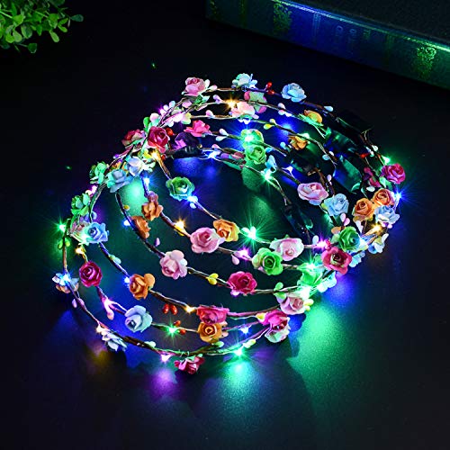 LED Corolla, leuchtende Blumenkranz Stirnband, leuchtende 8 LED Blume Kopfbedeckung für Weihnachten leuchtende Partys LED Corolla, leuchtende Blumenkranz Stirnband, leuchtende 8 LED Blume Kopfbedeckung für Weihnachten leuchtende Partys von WHSCwp