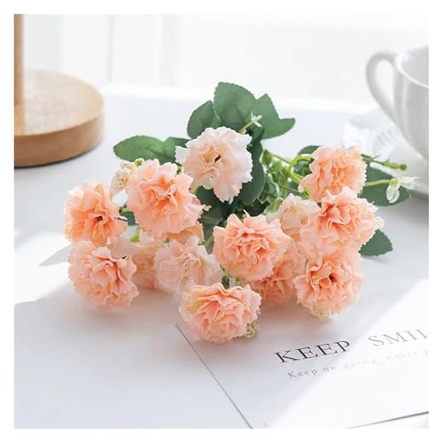5 Gabeln 15 Köpfe kleine Nelken for Hochzeitsbogen Dekor Girlande Zubehör Home Floral Arrangement künstliche Blumen(Windshield bracket) von WHSDCZ