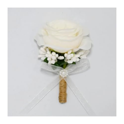 Blumen halten Künstliche Natürliche Rose Hochzeit Bouquet mit Seide Satin Band Rosa Weiß Champagner Brautjungfer Braut Party(Orange) von WHSDCZ
