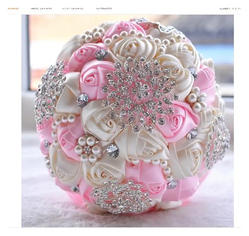 Braut Hochzeit Bouquet de mariage Perlen Brautjungfer Künstliche Hochzeit Bouquets Blume(01) von WHSDCZ