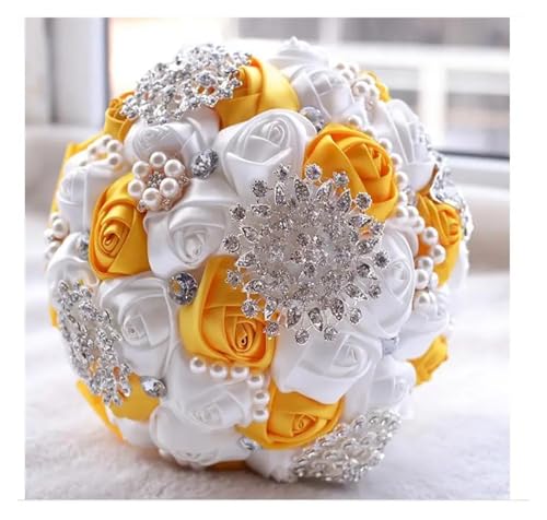 Braut Hochzeit Bouquet de mariage Perlen Brautjungfer Künstliche Hochzeit Bouquets Blume(03) von WHSDCZ