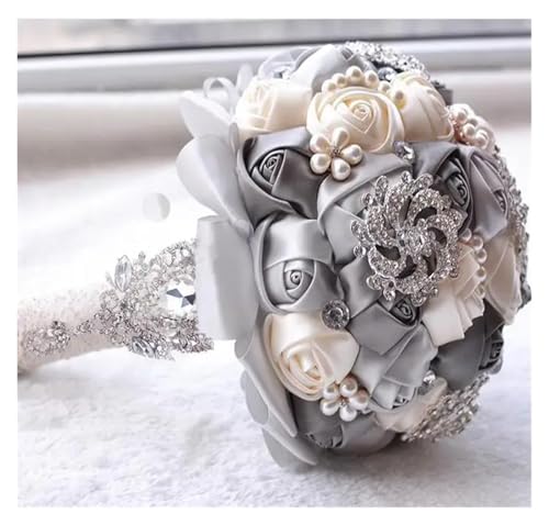 Braut Hochzeit Bouquet de mariage Perlen Brautjungfer Künstliche Hochzeit Bouquets Blume(04) von WHSDCZ