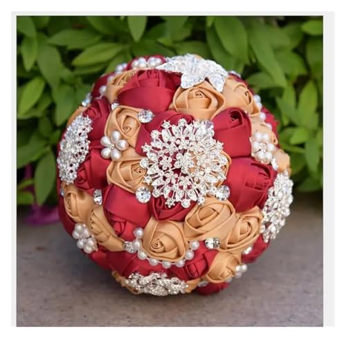 Braut Hochzeit Bouquet de mariage Perlen Brautjungfer Künstliche Hochzeit Bouquets Blume(06) von WHSDCZ