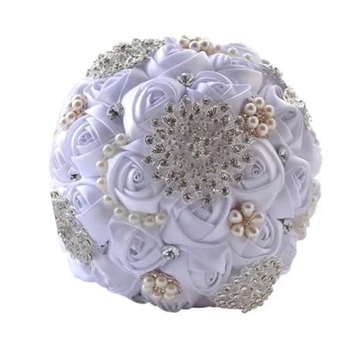 Braut Hochzeit Bouquet de mariage Perlen Brautjungfer Künstliche Hochzeit Bouquets Blume(09) von WHSDCZ