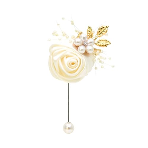 Brautstrauß, Brautjungfer, wunderschön in Elfenbein, Bandblumen, atemberaubende Perlen, Perlen, Hochzeitssträuße(Corsage) von WHSDCZ