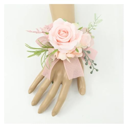 Elfenbeinfarbene Handgelenk-Corsage, Brautjungfer, Schwestern, handgefertigte Blume, künstliche Seide, Rosenarmband, Blumen for Hochzeit, Tanzparty, Dekoration(Bracelets-G) von WHSDCZ