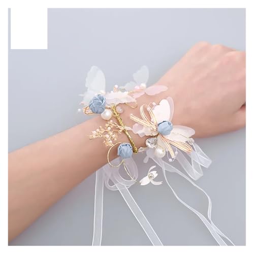 Handgelenk Blume Perle Kristall Corsage Brautjungfer Kinder Hand Blume Ehe Schöne Braut Hochzeit Armbänder Mädchen Schmuck(C) von WHSDCZ