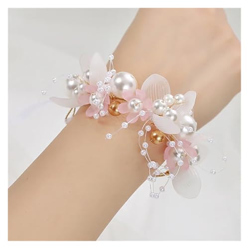 Handgelenk Blume Perle Kristall Corsage Brautjungfer Kinder Hand Blume Ehe Schöne Braut Hochzeit Armbänder Mädchen Schmuck(G) von WHSDCZ
