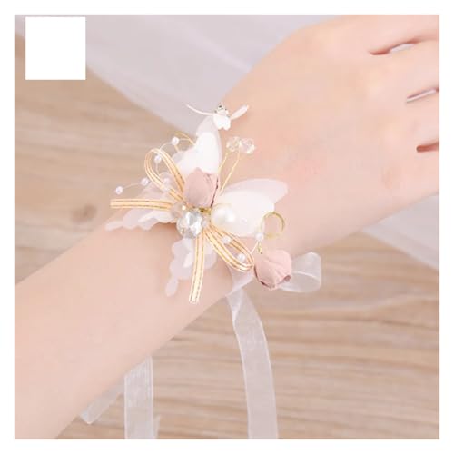 Handgelenk Blume Perle Kristall Corsage Brautjungfer Kinder Hand Blume Ehe Schöne Braut Hochzeit Armbänder Mädchen Schmuck(I) von WHSDCZ