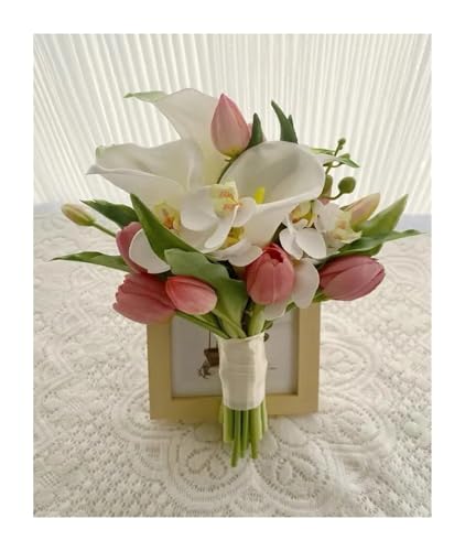Hochzeitsstrauß Braut Künstliche Seidenblumen Schaumrosen Blumenstrauß Spitzendekoration Natürliche Hochzeitsblumen(A) von WHSDCZ