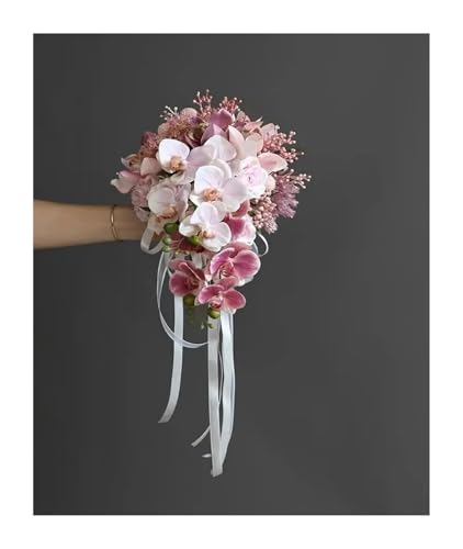 Hochzeitsstrauß Braut Künstliche Seidenblumen Schaumrosen Blumenstrauß Spitzendekoration Natürliche Hochzeitsblumen(F) von WHSDCZ