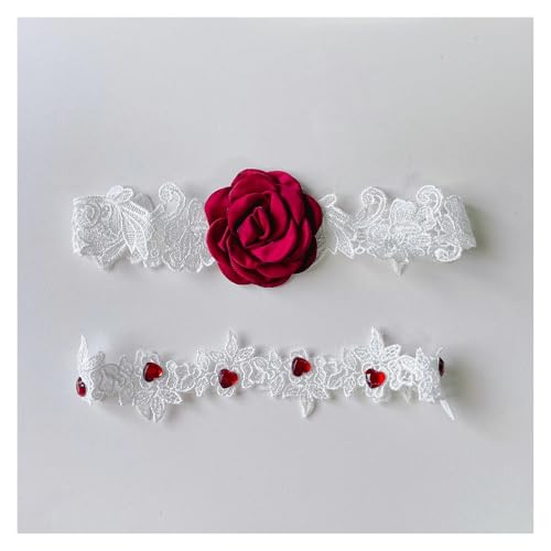 Sexy Frauen Mädchen Prinzessin Applikationen Schwarz Spitze Strumpfband Andenken Strumpfbänder Hochzeit Strumpfband Set Braut Dusche Geschenke(WHITE) von WHSDCZ