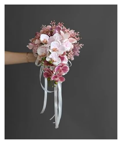 Wasserfall-Hochzeitssträuße for die Braut, Brautjungfern, künstliche Blumen, Casading-Hochzeitsstrauß, Mi-Brautparty-Dekor(A) von WHSDCZ