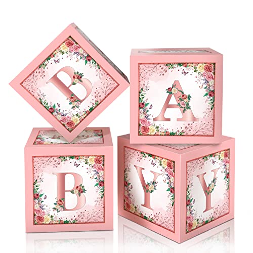 Floral Baby Shower Box Geburtstag Party Dekoration Pink Balloon Blocks First Birthday Centerpiece Decor for Girls Rose Gold Gender Reveal Party Supplies Floral Baby Shower Box Geburtstag Party Dekoration Pink Balloon Blocks First Birthday Centerpiece Decor for Girls Rose Gold Gender Reveal Party Supplies von WHYMEO