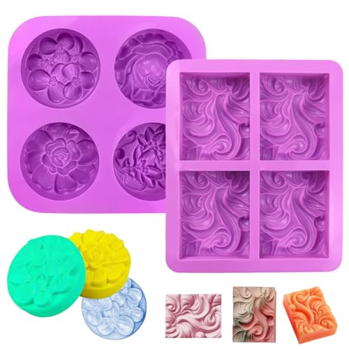2 Stück Silikon Seifenformen, DIY Seifen Silikonform Gießformen Wiederverwendbar Seifengießform Seifen Formen für DIY Seife Kuchen Backen Pudding Schokolade von WHangXJangYE