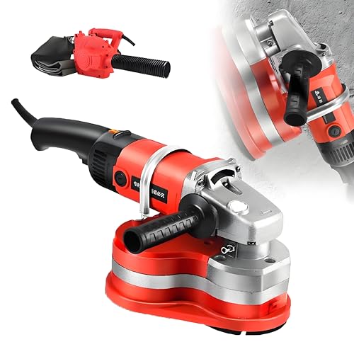 Tragbarer Dreikopf-Wandschleifer, Wand- Und Bodenschleifer, Betonpolierer, Enthält Verschiedene Schleifscheiben, 2800 U/Min, Sicherheitssperrschalter Machine+VacuumCleaner von WIANQIAN