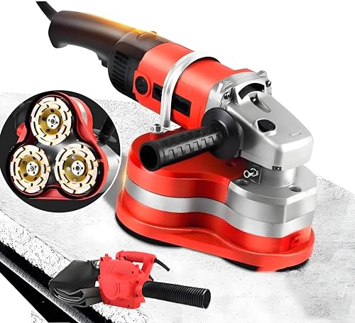 WIANQIAN Bodenpoliermaschine, Betonpolierer, Elektrische Diamantpoliermaschine, Abnehmbarer Schutzdeckel, Staubsaugeranschluss, 2800 U/Min, Für Zement, Marmor Machine+VacuumCleaner von WIANQIAN