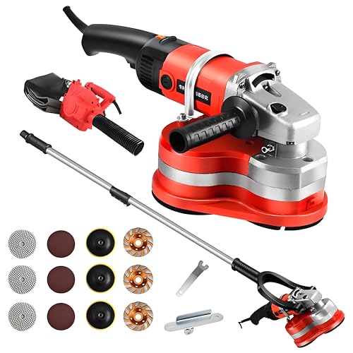 WIANQIAN Zement-Wand- Und Bodenschleifer, Betonbodenschleifer, Dreikopf-Betonbodenschleifer, Kühlöffnungen, 90°-Toter-Winkel-Freier Betrieb, DREI-Achsen-Struktur Machine+TelescopicPole+VacuumCleaner WIANQIAN Zement-Wand- Und Bodenschleifer, Betonbodenschleifer, Dreikopf-Betonbodenschleifer, Kühlöffnungen, 90°-Toter-Winkel-Freier Betrieb, DREI-Achsen-Struktur Machine+TelescopicPole+VacuumCleaner von WIANQIAN