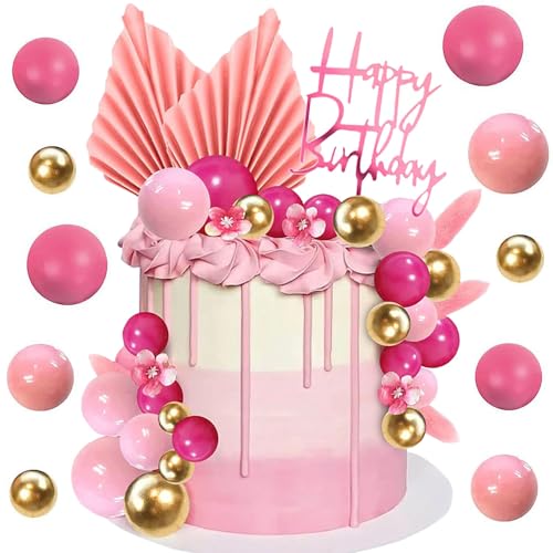 WIDEBG Boho Kugeln Tortendeko Mini Ball Kuchen Dekoration Böhmische Palmblätter Kuchen Deko Happy Birthday Cake Topper Hochzeit Blumen Kuchendeko Rosa Kugel Kuchen Topper 29 Stück WIDEBG Boho Kugeln Tortendeko Mini Ball Kuchen Dekoration Böhmische Palmblätter Kuchen Deko Happy Birthday Cake Topper Hochzeit Blumen Kuchendeko Rosa Kugel Kuchen Topper 29 Stück von WIDEBG
