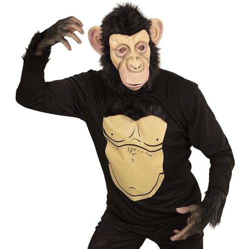W WIDMANN MILANO Party Fashion - Kostüm Schimpanse, Pullover und Maske mit Plüschhaar, Affe, Karneval, Mottoparty W WIDMANN MILANO Party Fashion - Kostüm Schimpanse, Pullover und Maske mit Plüschhaar, Affe, Karneval, Mottoparty von WIDMANN MILANO PARTY FASHION