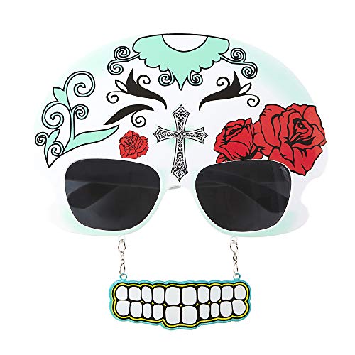 Widmann 14399 - Brille Totenkopf Dia de los Muertos, mit Schnauzbart und Zähnen, Kostümzubehör, Accessoire, Karneval, Mottoparty Widmann 14399 - Brille Totenkopf Dia de los Muertos, mit Schnauzbart und Zähnen, Kostümzubehör, Accessoire, Karneval, Mottoparty von WIDMANN
