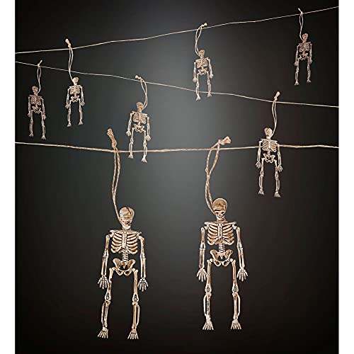 Widmann 03589 - Skelettgirlande, 11 m, 8 Skelette je 15 cm, Hängedekoration, Partydekoration, Halloween, Karneval, Mottoparty von WIDMANN