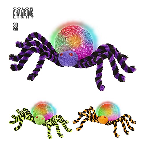 Widmann 04897 - farblich ändernde Spinnen, 12 Stück, 30 cm, Dekoration, Halloween, Karneval von WIDMANN