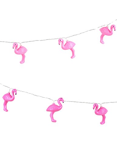 Widmann 08180 - Flamingo Lichterkette, 2,5 m, 10 Lichter, Hängedekoration, Karneval, Fasching, Mottoparty von WIDMANN