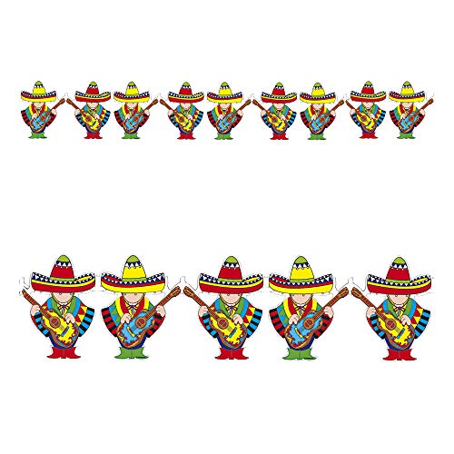 Widmann 2164R - Girlande Mariachi, circa 3 m, Dekoration, Wanddekoration, Mexiko, Mottoparty, Karneval von WIDMANN