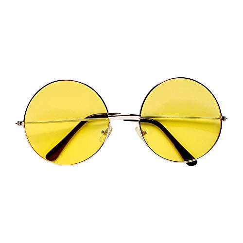 Widmann 68617 - Brille 70er Jahre, mit gelben Gläsern, Hippiebrille, Schlager, Karneval, Mottoparty von WIDMANN