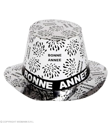 Widmann 7998K - Partyhut Bonne Année Silber, 1 Stück, Einheitsgröße für Erwachsene, Schwarz-Gold, französischer Text und Feuerwerk, Frohes neues Jahr, Papp Hut, Silvester, Neujahr, Jahreswechsel Widmann 7998K - Partyhut Bonne Année Silber, 1 Stück, Einheitsgröße für Erwachsene, Schwarz-Gold, französischer Text und Feuerwerk, Frohes neues Jahr, Papp Hut, Silvester, Neujahr, Jahreswechsel von W WIDMANN MILANO Party Fashion