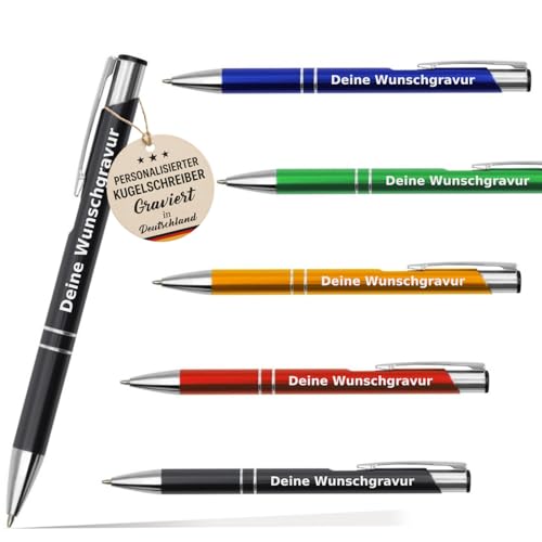 WIENS3D 50x Kugelschreiber mit Gravur Personalisiert | Personalisiertes Geschenk, Werbegeschenk mit Wunschtext von WIENS3D