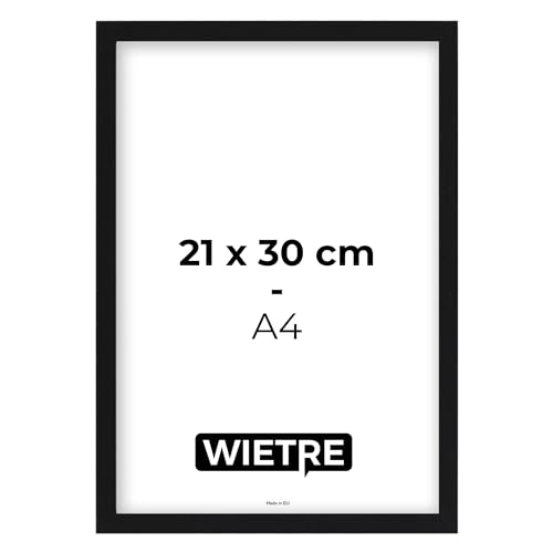 WIETRE Bilderrahmen A4 21x30 cm Schwarz MDF-Holz | Posterrahmen | bruchsicheres Acrylglas | zum Aufhängen & Aufstellen - für Fotos, Bilder & Poster WIETRE Bilderrahmen A4 21x30 cm Schwarz MDF-Holz | Posterrahmen | bruchsicheres Acrylglas | zum Aufhängen & Aufstellen - für Fotos, Bilder & Poster von WIETRE