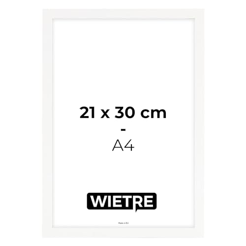 WIETRE Bilderrahmen A4 21x30 cm Weiß MDF-Holz | Posterrahmen | bruchsicheres Acrylglas | zum Aufhängen & Aufstellen - für Fotos, Bilder & Poster WIETRE Bilderrahmen A4 21x30 cm Weiß MDF-Holz | Posterrahmen | bruchsicheres Acrylglas | zum Aufhängen & Aufstellen - für Fotos, Bilder & Poster von WIETRE