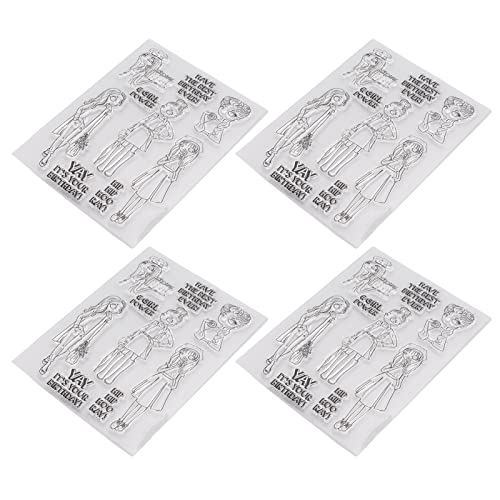 4pcs Clear Stamps Einfügen wiederholt Recycling DIY -Produktionskarten, die Briefmarken für Fotoalbum machen von WIHFHGZ