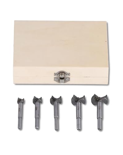 5pcs Holzbearbeitungsbohrer Bit Set Scharnierlochschneider Scharnierloch Bohrbohrung mit Aufbewahrungskoffer von WIHFHGZ