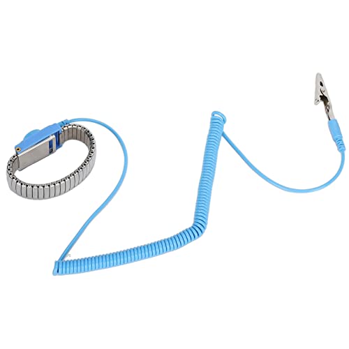 Antistatisches Armband Edelstahl verstellbar mit starkem Clip flexibles Kabel für Elektronikreparatur und staubfreie Umgebungen Antistatisches Armband Edelstahl verstellbar mit starkem Clip flexibles Kabel für Elektronikreparatur und staubfreie Umgebungen von WIHFHGZ