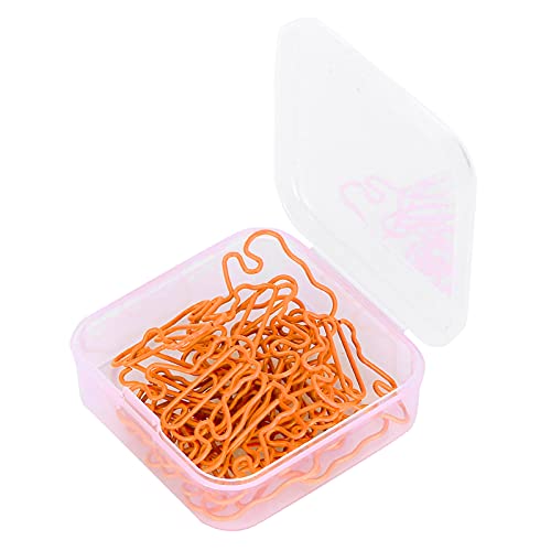 Büroklammern aus Kunststoff beschichtet stabil langlebig leicht klein ideal für Büro Zuhause Dokumente Mappe und Lesezeichen (Orange) von WIHFHGZ