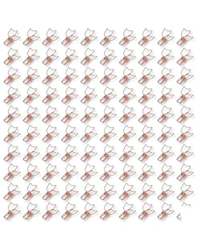 Kleine Katzen Büroklammern - Niedliches Cat Shape Design, Starke Klammerkraft Metallmaterial, Praktische Büroklammern, Für Dokumente & Kleidung, 100 Stück von WIHFHGZ