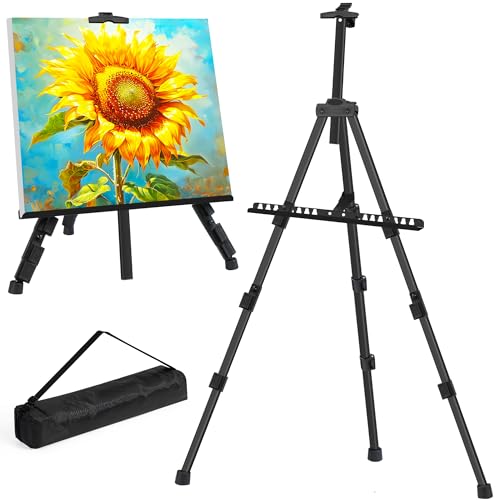 WIIGO Staffelei Stand für Malerei, Hochzeit Zeichen, Poster Staffelei, Display Folding Art Staffelei, einstellbar 153cm,Hochzeit Malerei Dusche Zeichen Staffelei Stand (1Pack, Schwarz) von WIIGO