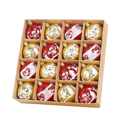 Atemberaubende Auswahl an bunten Kunststoff-Weihnachtsschmuck, Größe 6 cm, hängende Lichterkette, Weihnachts-Geschenkpapier von WIIYENA