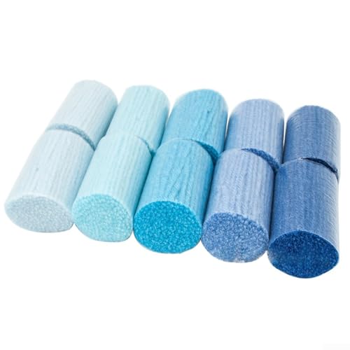 Kurzes Garn-Set für Knüpfhaken, 10 Rollen Acrylgarn für einzigartige Heimdekor-Kreationen (#1 Blau) von WIIYENA