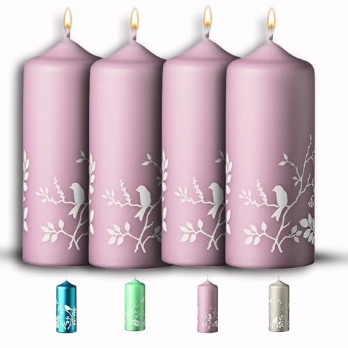 WikaKerzen bezaubernde Weihnachtskerze für Adventskranz 4 Set 15x6cm Winter-Wonderland Stumpenkerze aus hochwertigem Paraffinwachs mit Baumwolldocht Adventskerze RAL zertifiziert (Taupe-Rose) WikaKerzen bezaubernde Weihnachtskerze für Adventskranz 4 Set 15x6cm Winter-Wonderland Stumpenkerze aus hochwertigem Paraffinwachs mit Baumwolldocht Adventskerze RAL zertifiziert (Taupe-Rose) von WIKAKERZEN