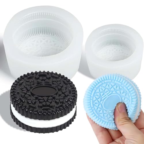 WIKIMO 2 Stück Silikonformen Gießformen für Oreo-Kekse, Ultraweiche Epoxidharz Formen, Silikonformen für Squishy Bastel von wikimo