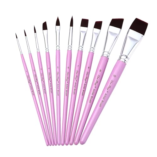 Gesichtsbemalungspinsel, Acryl-Pinsel-Set für Gesichts- und Körperbemalung, ideal für Weihnachten, Halloween, Cosplay, Party, Kunst, Bühne, Make-up, Violett, 10 Stück Gesichtsbemalungspinsel, Acryl-Pinsel-Set für Gesichts- und Körperbemalung, ideal für Weihnachten, Halloween, Cosplay, Party, Kunst, Bühne, Make-up, Violett, 10 Stück von WIKNOW