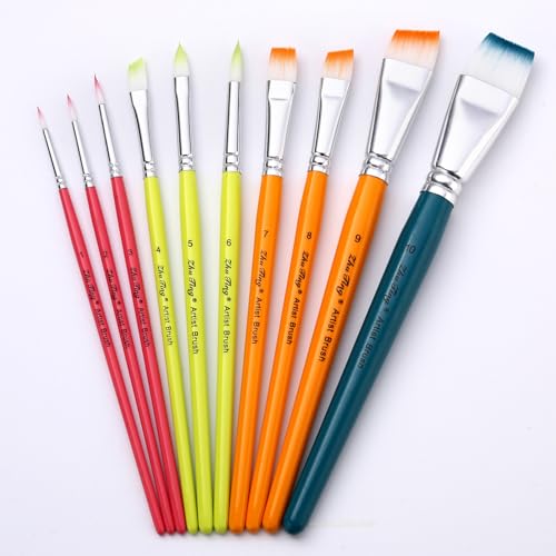 Gesichtsbemalungspinsel, Acryl-Pinsel-Set für Gesichts- und Körperbemalung, ideal für Weihnachten, Halloween, Cosplay, Party, Kunst, Bühne, Make-up, bunt, 10 Stück Gesichtsbemalungspinsel, Acryl-Pinsel-Set für Gesichts- und Körperbemalung, ideal für Weihnachten, Halloween, Cosplay, Party, Kunst, Bühne, Make-up, bunt, 10 Stück von WIKNOW