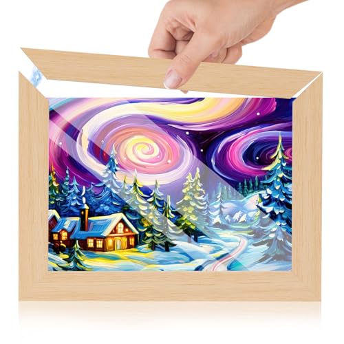 Bilderrahmen Kinderzeichnungen A4,Befüllbar Fotorahmen,bildwechsel,Holz Kinder Kunst Bilderrahmen, Bietet Platz für bis zu 100 Kinderfotos,für Kinderzeichnungen, Kunstprojekte, Schule, Zuhause malen von WIKOGDFE